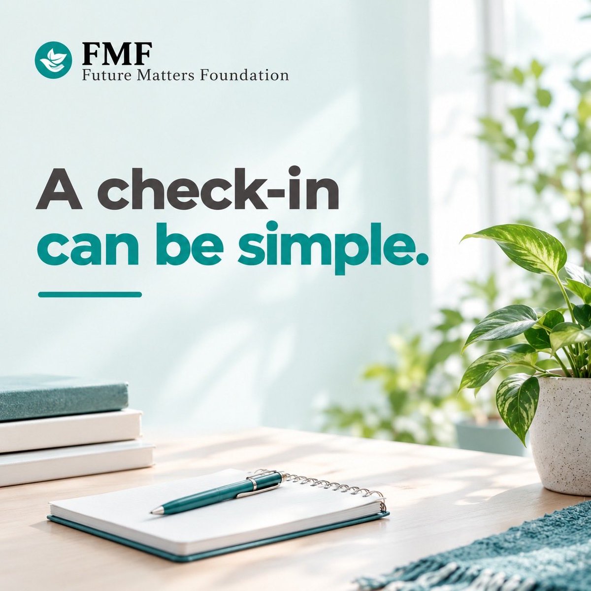 future_matters1's tweet photo. Try asking yourself: What has felt heavy this week? What has helped, even a little? A brief check-in can help you notice your needs without requiring an immediate solution.

#SelfReflection #MentalHealthCheckIn #MindfulLiving #CommunityWellness #FutureMattersFoundation https://t.co/I9bJVYpkN1