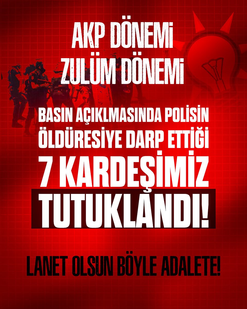 frknhrkti's tweet photo. AKP DÖNEMİ ZULÜM DÖNEMİ!

BASIN AÇIKLMASINDA POLİSİN ÖLDÜRESİYE DARP ETTİĞİ 7 FURKAN HAREKETİ KARDEŞİMİZ DAHA TUTUKLANDI!

LANET OLSUN BÖYLE ADALETE!

AkpDönemi ZulümDönemi
LanetOlsun BöyleAdalete