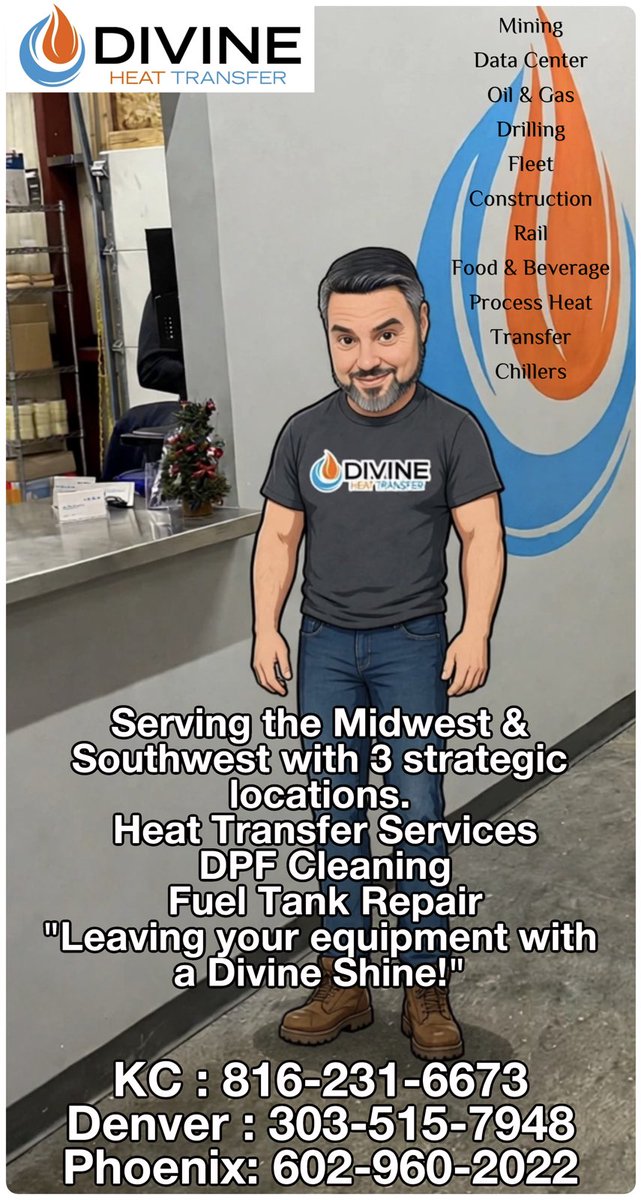 glaude5150's tweet photo. Stay ahead of critical failures with Divine Heat Transfer &amp; Radiator Service. We're ready to build a custom maintenance strategy that keeps your equipment running strong.
Protect your uptime: Call us today at 334-538-8593. 
#divineheattransfer #narsa #radiatorrepair #dpfcleaning https://t.co/8VqIPeuvNM