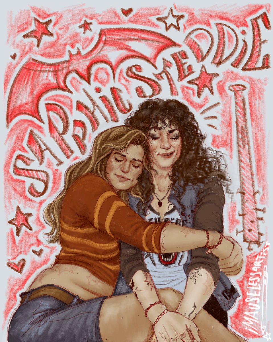 imauselessarti1's tweet photo. Sapphic steddie doodle ✌🏻🥰✨ https://t.co/dTjl1gjMM2