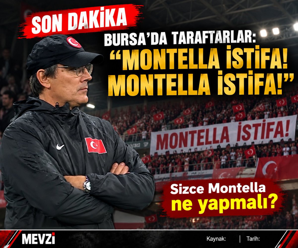 vatanmevzisi's tweet photo. 🚨 BURSA’DA “MONTELLA İSTİFA” SESLERİ!
İtalya karşısında skorun 3-0’a gelmesinin ardından Bursa tribünlerinden tepki yükseldi:
🗣️ “Montella istifa! Montella istifa!”
❓ Sizce Montella ne yapmalı?
#Montella #MilliTakım #Türkiye #Mevzi https://t.co/5vlmTFtFns