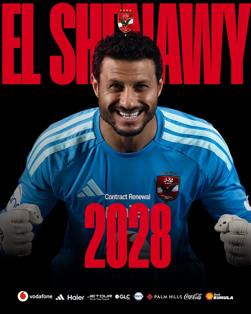 AlAhly's tweet photo. محمد الشناوي قائدًا لفريقنا حتى 2028 ❤️🦅 https://t.co/fxOyT15V8k