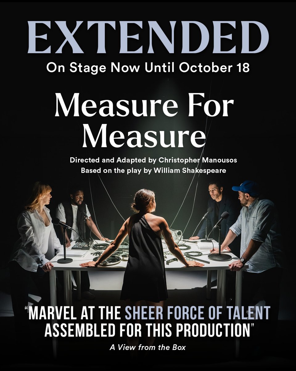 crowstheatre's tweet photo. Following sold out performances and an increasing demand for tickets, MEASURE FOR MEASURE has been extended for the second time through to October 18.

MEASURE FOR MEASURE
🗓️ EXTENDED UNTIL OCTOBER 18
🎟️ Ticket link in bio https://t.co/l8wcuaUWRd