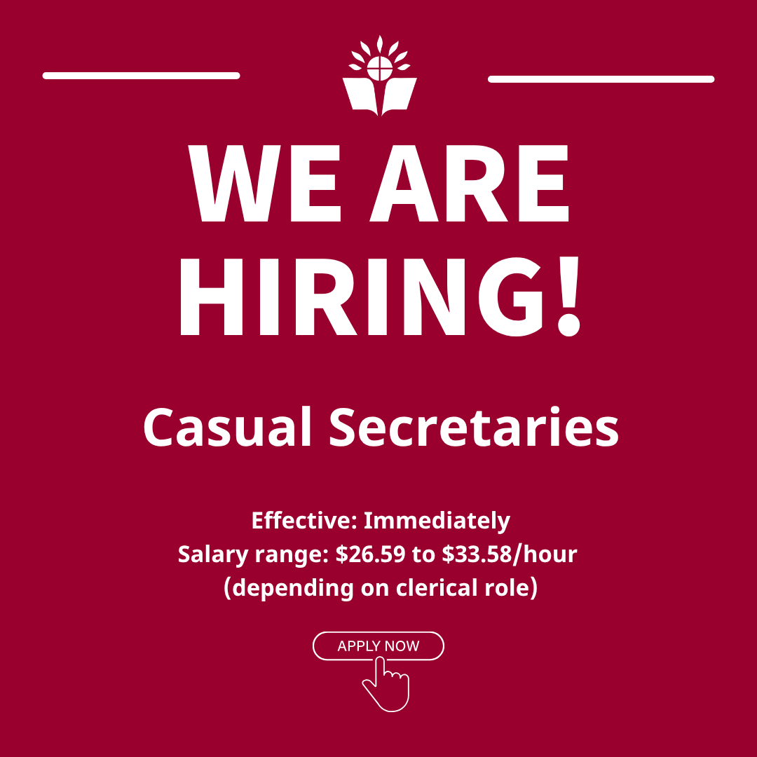 LDCSB's tweet photo. We’re hiring Casual Secretaries!
Start: Immediately
Salary: $26.59–$33.58/hour (depending on clerical role)
Join our team and support Catholic schools across London, Middlesex &amp; Oxford counties.
Apply today at https://t.co/skPIyCnuhW #WeAreLDCSB https://t.co/0DWZuq7HKR