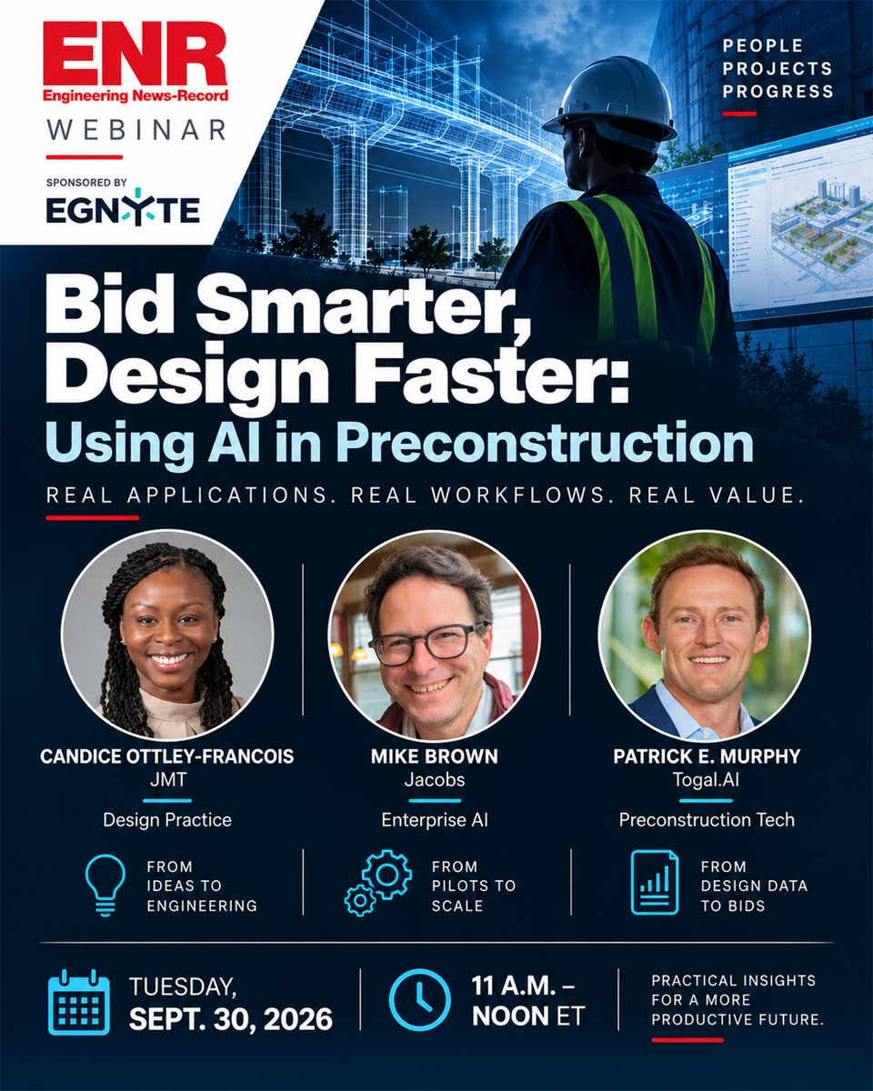 ENRnews's tweet photo. ๐จ AI can generate an answer. But can you trust it with an engineering decision?
โก๏ธ Register here:https://t.co/0wAsmMRGLO
โช๏ธSponsored by Egnyte
#ArtificialIntelligence #Engineering #Preconstruction https://t.co/77lQjai0Lt