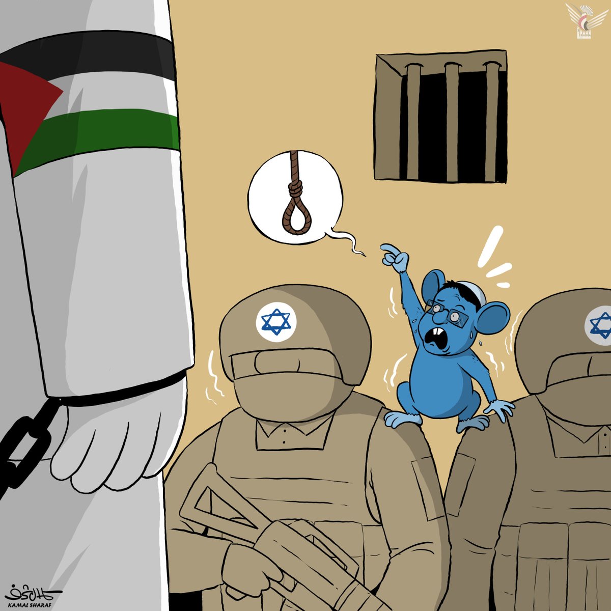 kamalsharf's tweet photo. بن غفير يهدد الأسير الفلسطيني حسن سلامة 
#كاريكاتير https://t.co/zTmG7MuAnJ