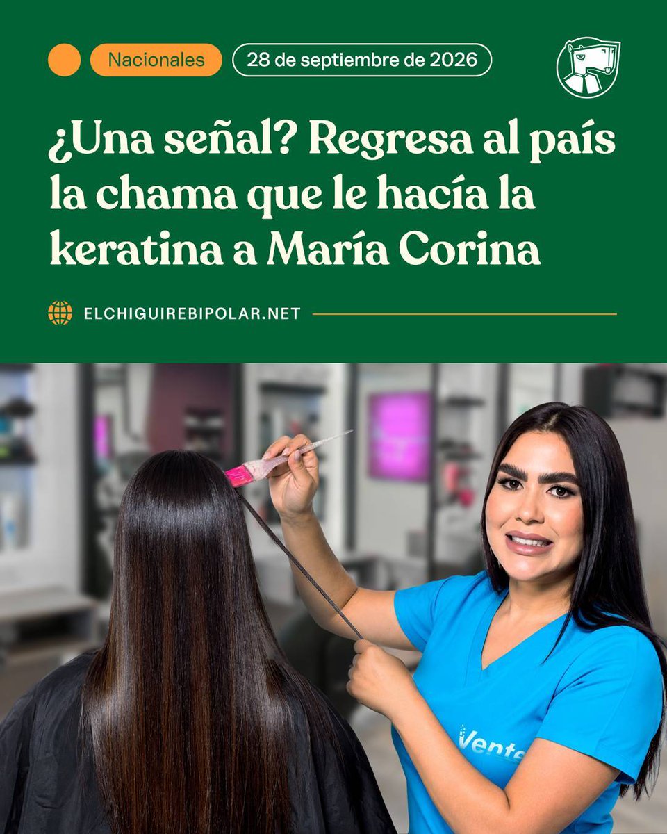 ChiguireBipolar's tweet photo. ¿Una señal? Regresa al país la chama que le hacía la keratina a María Corina https://t.co/5k36n1tTj6 https://t.co/xzGf1aiqWT
