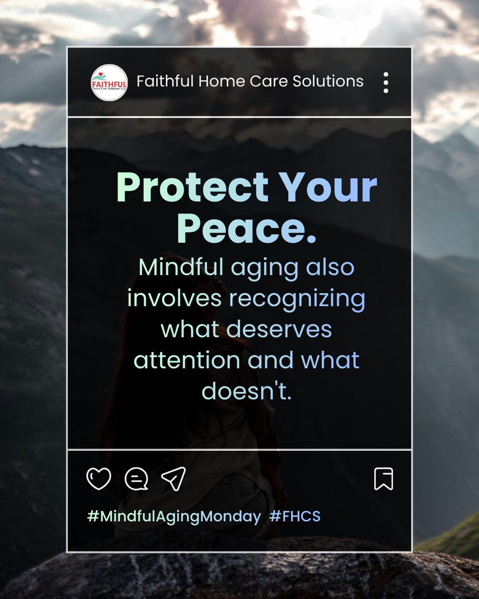 FHCS_Official's tweet photo. ☑️Not every disagreement needs your answer. 
☑️Not every opinion needs your attention.

Mindful aging can mean choosing where your energy goes and protecting your peace along the way. ✨ https://t.co/ezwqtfM9YK