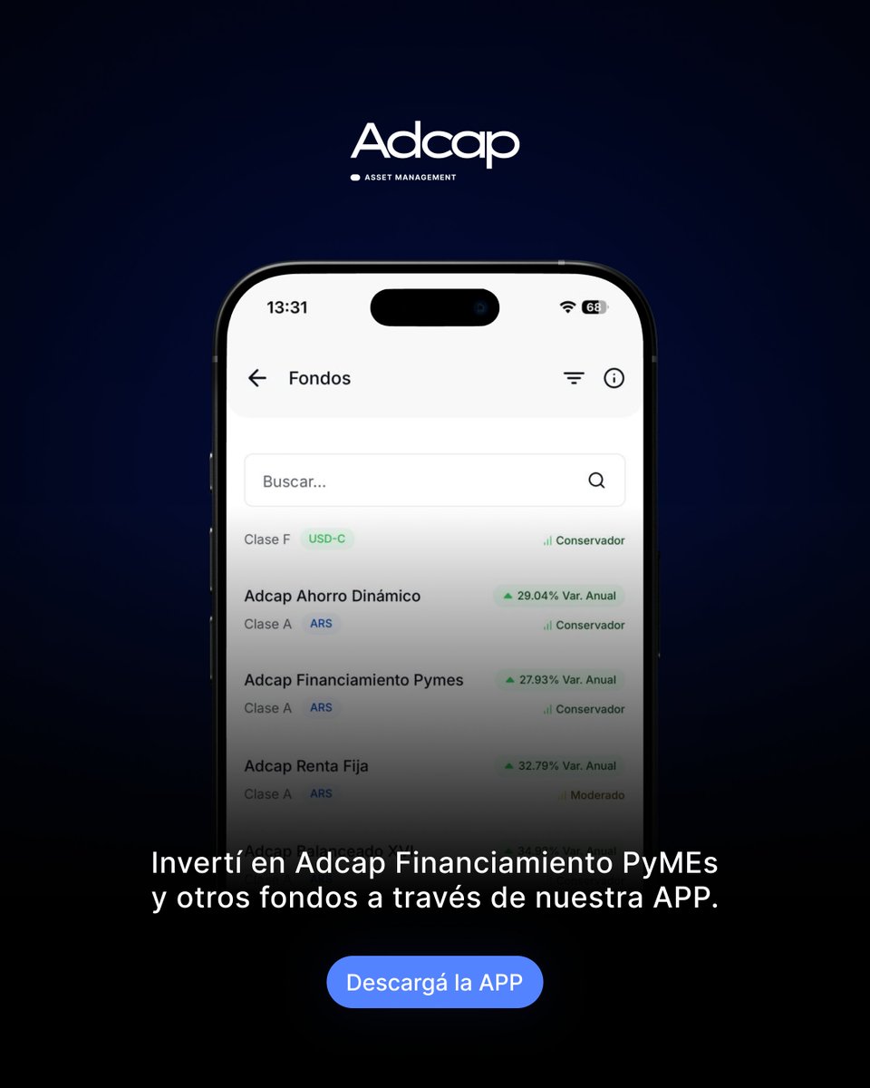 AdcapArg's tweet photo. 🔴👉Moody's Local elevó la calificación de Adcap Financiamiento PyMEs de BBB a A-, un salto de dos escalones que reconoce la calidad crediticia de su cartera de instrumentos PyME.

El fondo invierte en cheques avalados, pagarés bursátiles y fideicomisos financieros, con una estrategia de gestión activa enfocada en diversificación y calidad crediticia. Hoy ofrece una TNA proyectada del 24,8%.

Este reconocimiento reafirma nuestro compromiso con el desarrollo del financiamiento a las PyMEs argentinas.

📲 Invertí desde la App de Adcap: https://t.co/wOSzHurA0l