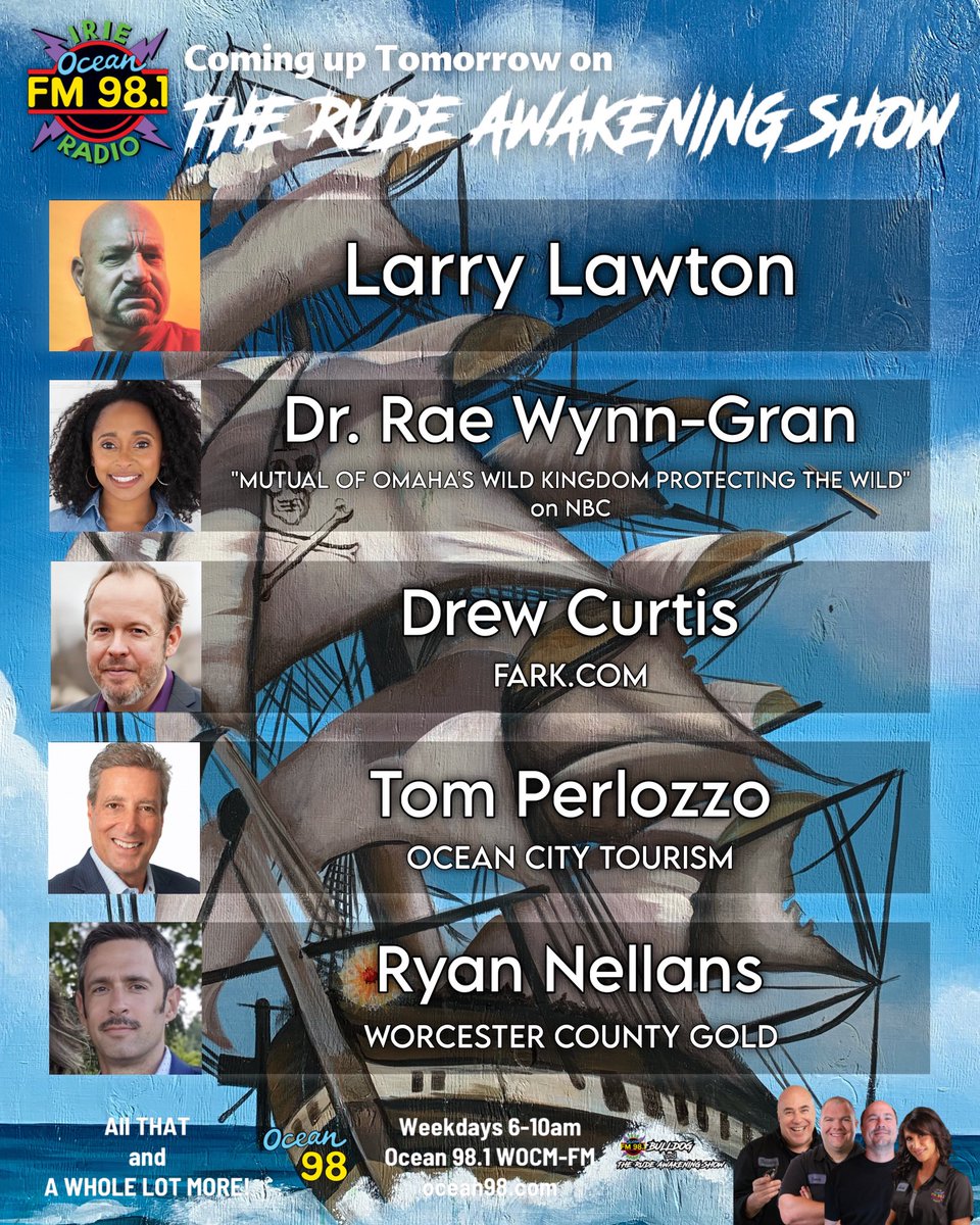 Ocean98WOCM's tweet photo. Coming up tomorrow morning! https://t.co/NVt6PoJAnx #ocean98 #ocmd #bulldogsrudeawakeningshow #voiceofthecommunity #thankyouforlistening https://t.co/nEWaTRZ7ez
