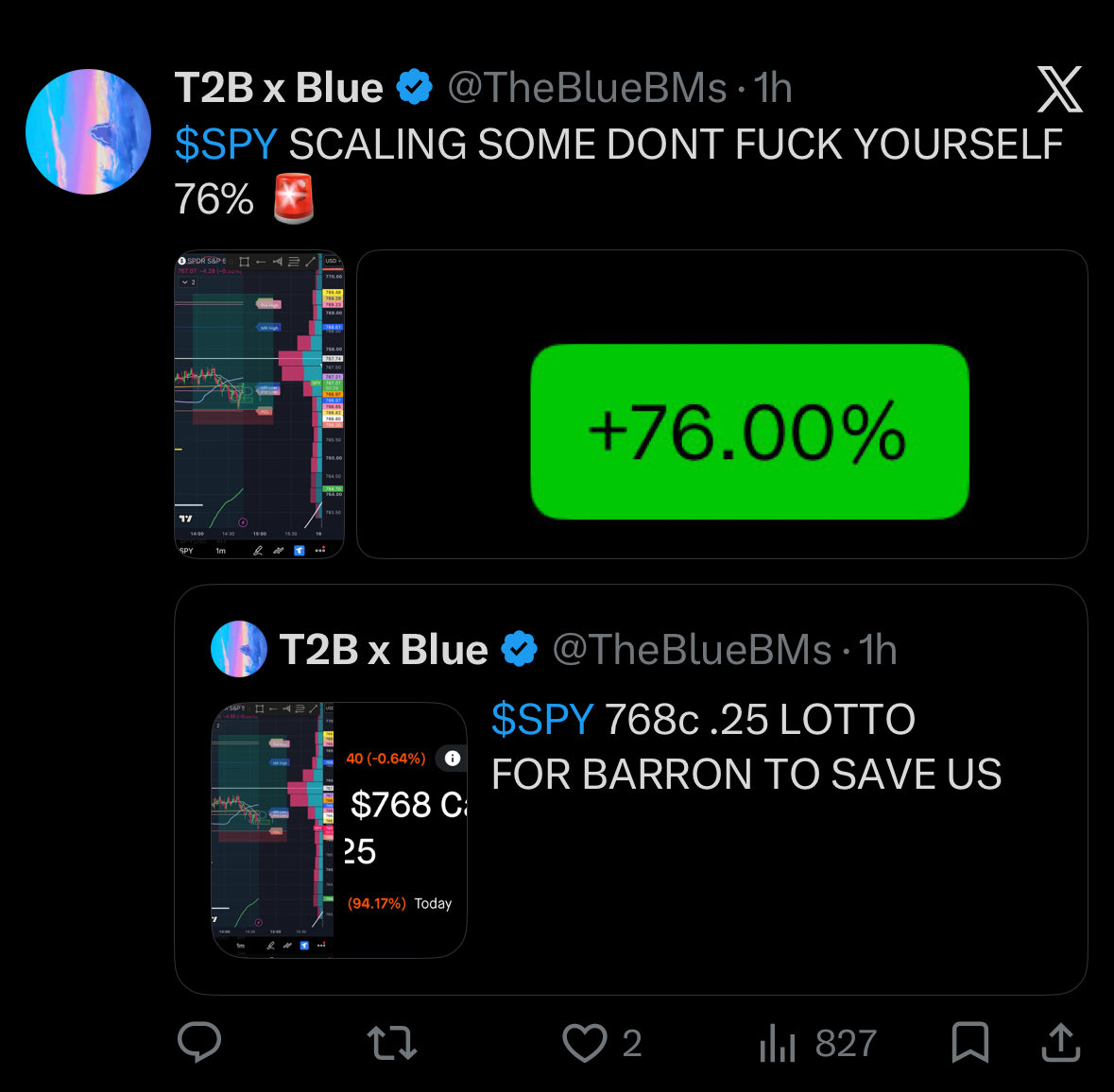 TheBlueBMs's tweet photo. $SPY $QQQ what a fun day indeed ALL LIVE 
4 plays 3 wins
QQQc: 75% 🔒 ran 350%+ 🏃 
SPYp: ❌ TERRIBLE should’ve done the bot calls
SPYc: 76% 🔒 
SPXWc: 116% 🔒 ran to 140%+ 🏃 

GG to anyone who joined 

A little different today 
Gave out multiple https://t.co/K5c0CydbXu