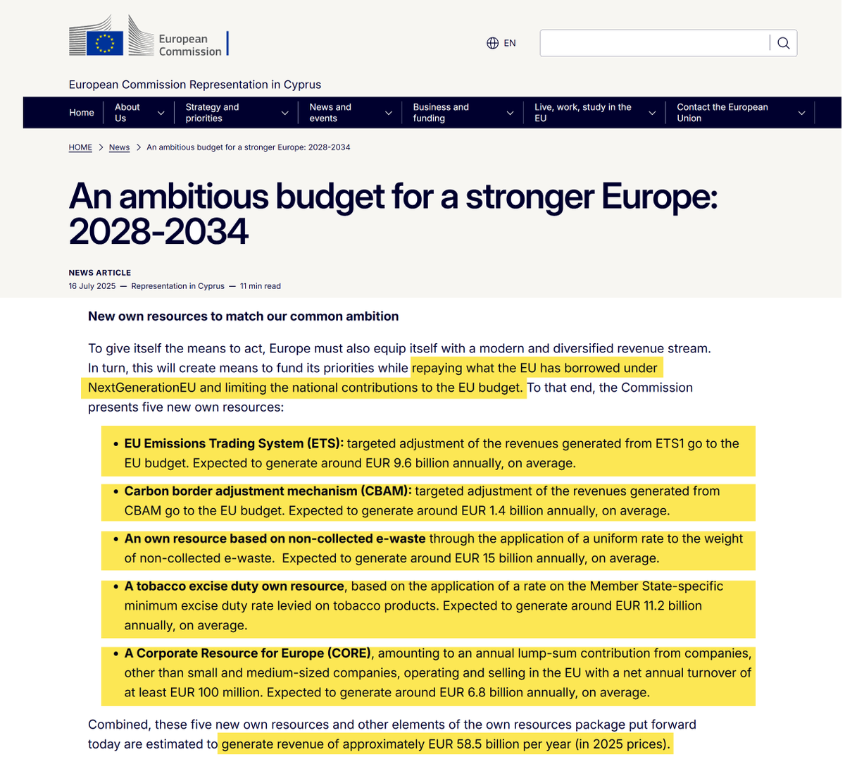 vesperdigital's tweet photo. "The EU doesn't collect personal income taxes."

Nobody said income tax, Pierre said taxes.

2025: Brussels proposed €58.5B/yr collected from member states starting 2028. Where does that money come from, magic?

You fact-checked a claim nobody made. 
Are you a licensed idiot? 🤡 https://t.co/OBrAC04Jm1