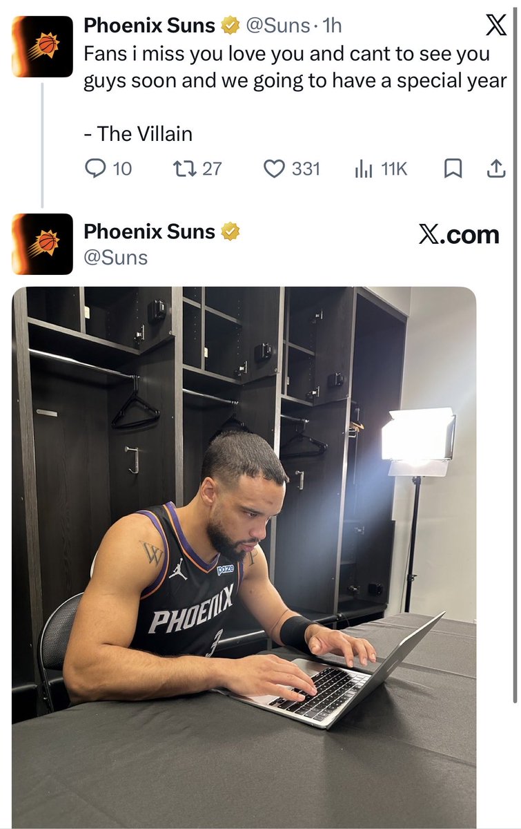 SunsLead's tweet photo. Love these check-ins they’re doing with the guys, really gets to showcase their personalities and why Suns basketball can’t come soon enough 🌄☀️ https://t.co/oRvzDUab0Z