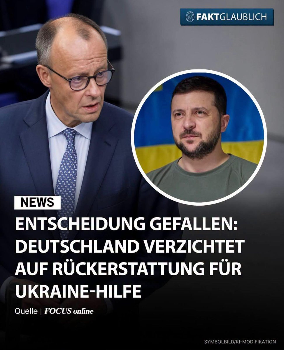 MDiener72345's tweet photo. NICHT "DEUTSCHLAND", sondern die meiner Meinung nach Verbrecher, die sich den deutschen Staat zur Beute gemacht haben und sich Regierung nennen, verzichten auf das veruntreute Steuerzahlergeld!

"Deutschland verzichtet auf Geld aus der Ukraine-Hilfe trotz Haushaltsloch.
 
Im Bundeshaushalt fehlen bis 2030 rund 140 Milliarden Euro. Gleichzeitig verzichtet Deutschland auf seine Rückerstattung aus dem EU-Topf für Waffenlieferungen an die Ukraine.
 
Das Geld soll stattdessen direkt in die Ukraine fließen. Wie viel Deutschland damit entgeht, ist offen. Klar ist nur: Es ist ein echter Posten, der dem Haushalt fehlt.
 
Die Bundesregierung sagt, Deutschland gibt dieses Jahr ohnehin 11,5 Milliarden Euro für die Ukraine aus und steht zu seiner Solidarität.
 
Quellen: FOCUS online, Faktenfackel"