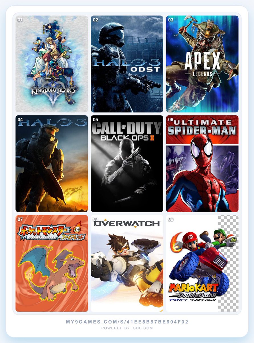 RookieFrr's tweet photo. My 9 games that made me who I am 😎 https://t.co/gAOA45kIlP