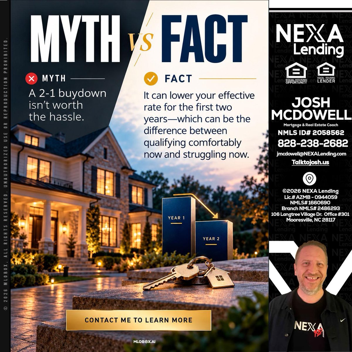 joshlive's tweet photo. Unlock the truth about 2-1 buydowns! 🌟 They can really help you qualify comfortably now! Ready to explore your options?
#HomeOwnership #MortgageTips

 📧 jmcdowell@nexamortgage.com

 📞 8282382682 https://t.co/Kg3H0p5wY1