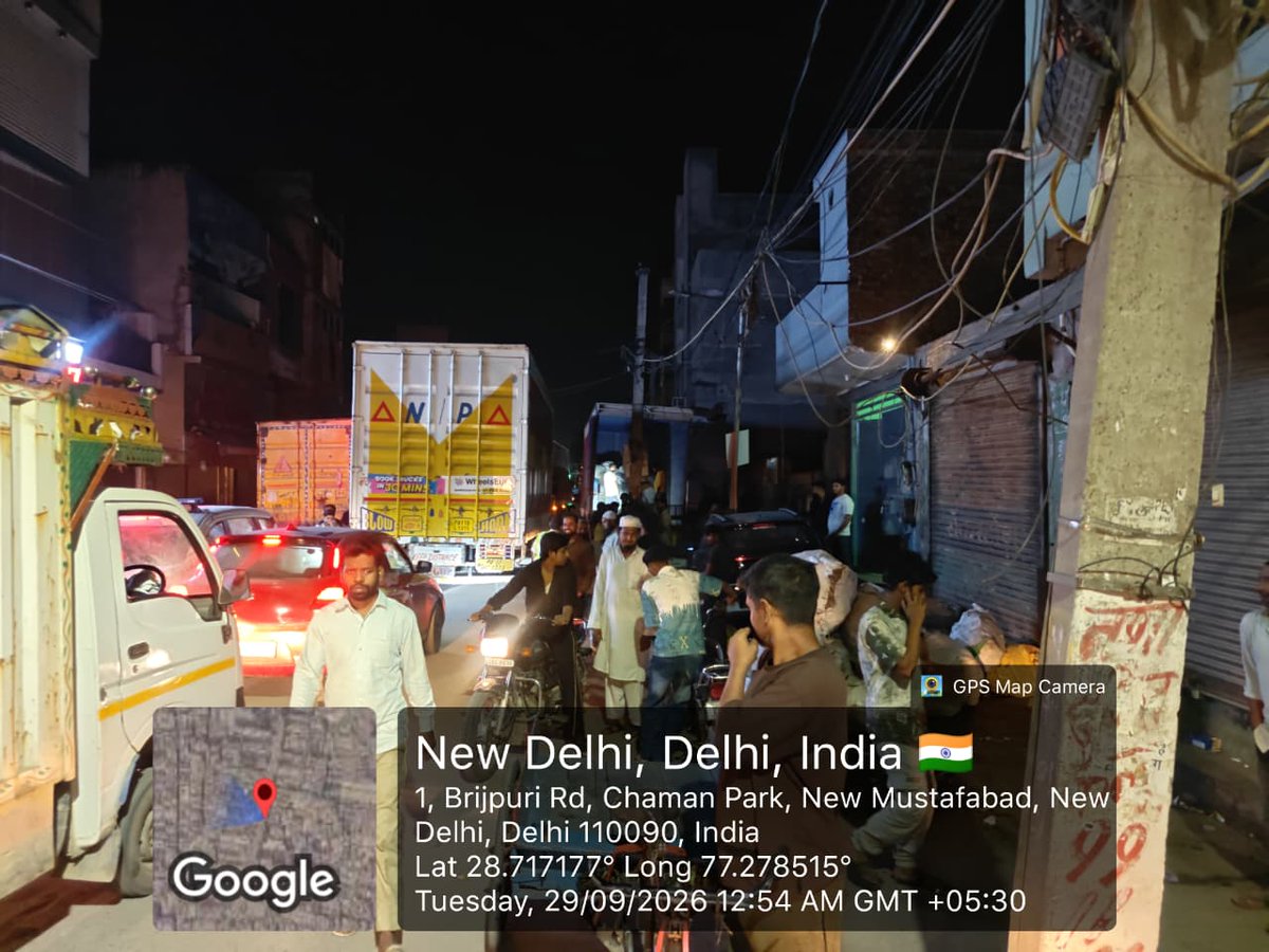 advnagendra87's tweet photo. Hon’ble Prime Minister, Home Minister, Environment Minister, LG Delhi, CM Delhi, Deputy Speaker Delhi Assembly Sh. Mohan Singh Bisht, Hon’ble Member of Parliament Sh. Manoj Tiwari Ji, Commissioner MCD, DM North East, DC MCD North East, SDM Gokalpur and DCP North East
This is in continuation of my post dated 23.09.2026. There is still no relief on the ground. From midnight to early morning, trucks from all over India carrying scrap, hazardous material, e-waste, plastic waste, etc. enter Brijpuri Road, Delhi-110094 (50-ft public main road). These trucks are unloaded on public land and an illegal market opens here, encroaching the complete 1.8 km stretch of Brijpuri Road. Purchasers then carry the waste to residential premises, where it is processed, causing severe air and noise pollution.The GoI and Govt. of NCT Delhi winter action plan to counter upcoming pollution is of no use on the ground. First, hundreds of pollution-causing trucks enter Delhi’s Brijpuri Road; thereafter the material they carry—scrap, e-waste, plastic waste, etc.—is processed in furnaces and by fire, creating an air hazard. If an AQI device were installed here, the reading would be higher than anywhere else in Delhi. Please intervene immediately, stop this illegal trade on a public road, impose a ban on entry of trucks on Brijpuri Road, Delhi-110094, and restore a habitable, peaceful neighbourhood.#BrijpuriRoad #NorthEastDelhi #Gokalpur #Mustafabad #AirPollution #HealthHazard #WinterActionPlan #NoisePollution #MCD #DelhiPolice #NoSleepfor23Days #IllegalScrapMarket #Encroachment #MisusePublicLand 
@narendramodi @PMOIndia @AmitShah @HMOIndia @LtGovDelhi @LokNiwasDelhi @gupta_rekha @CMODelhi @MCD_Delhi @dm_northeast @DCPNEastDelhi @DelhiPolice @bishtmla @ManojTiwariMP @byadavbjp