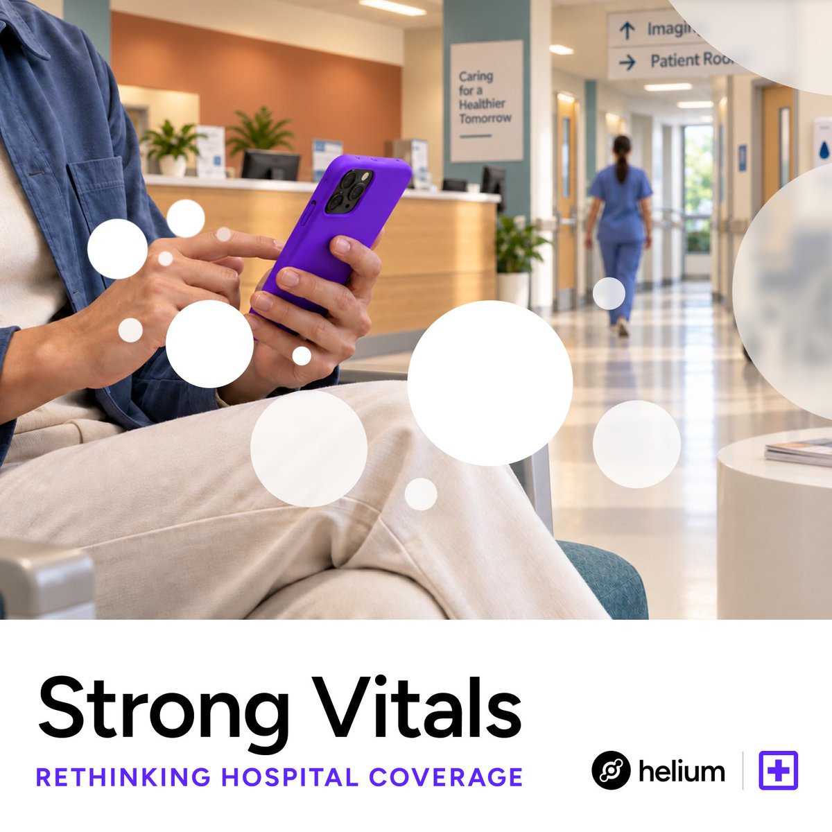 helium's tweet photo. In many places, not having a signal is an annoyance. In a hospital, it cuts people off when connection matters most.

A health system with 23 hospitals across Missouri, Illinois, Oklahoma, and Wisconsin now uses the Wi-Fi it already owns to carry mobile traffic on the Helium Network, so patients and families stay connected.

🏥 Indoor coverage for the health system without the capex. 

💪 145+ TB mobile data carried in the first week of being live. 

Check out the full story: https://t.co/IewWXZHOhb