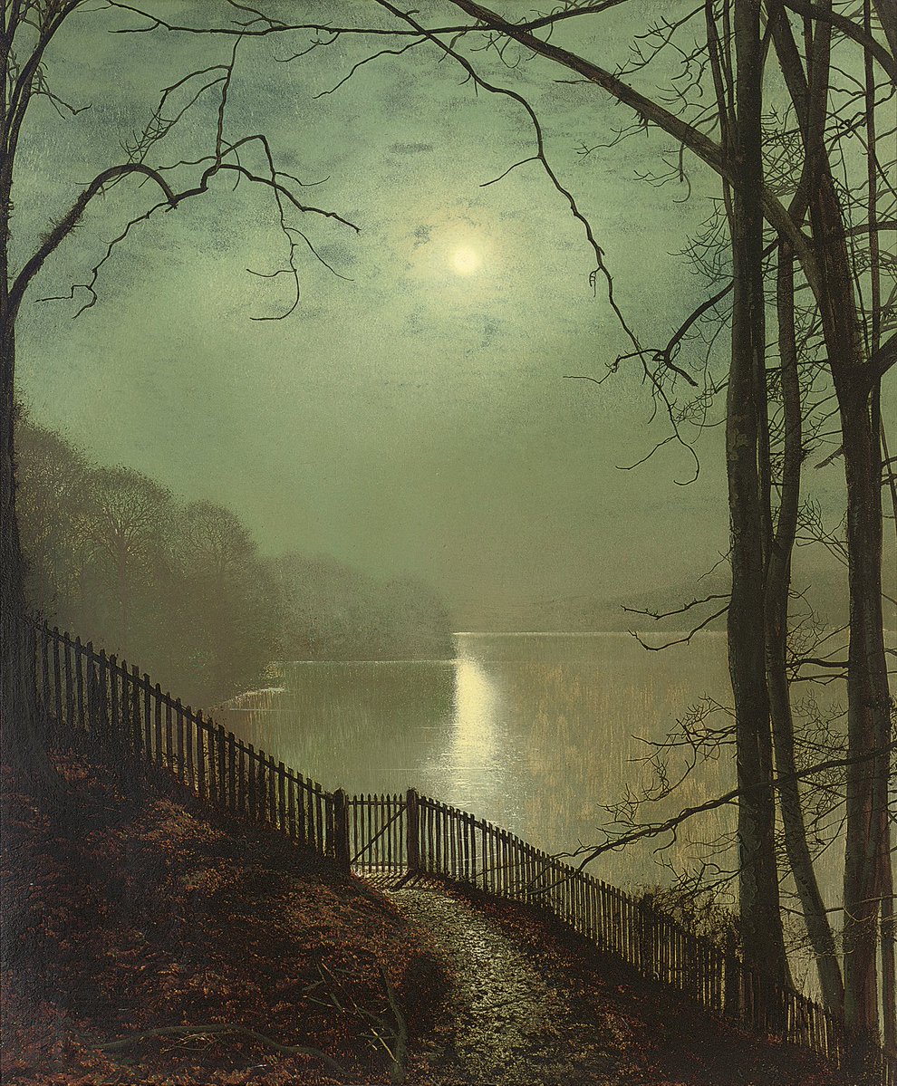 JimBeattie18's tweet photo. Moonlight on the Lake 

John Atkinson Grimshaw. https://t.co/SoCUxRIre5