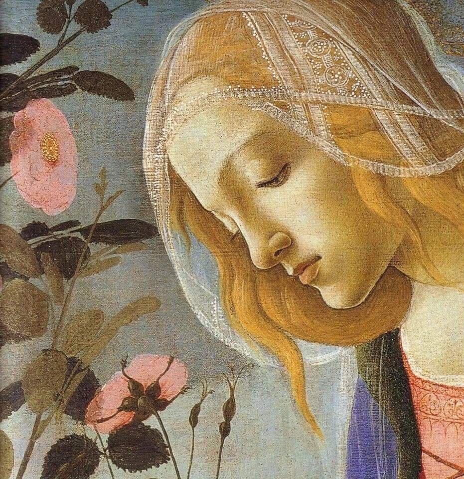 RamellaUgo's tweet photo. Sandro Botticelli Madonna in adorazione del Bambino opera più dettaglio vedere singolarmente. Museo Edimburgo https://t.co/B3WLASPuId