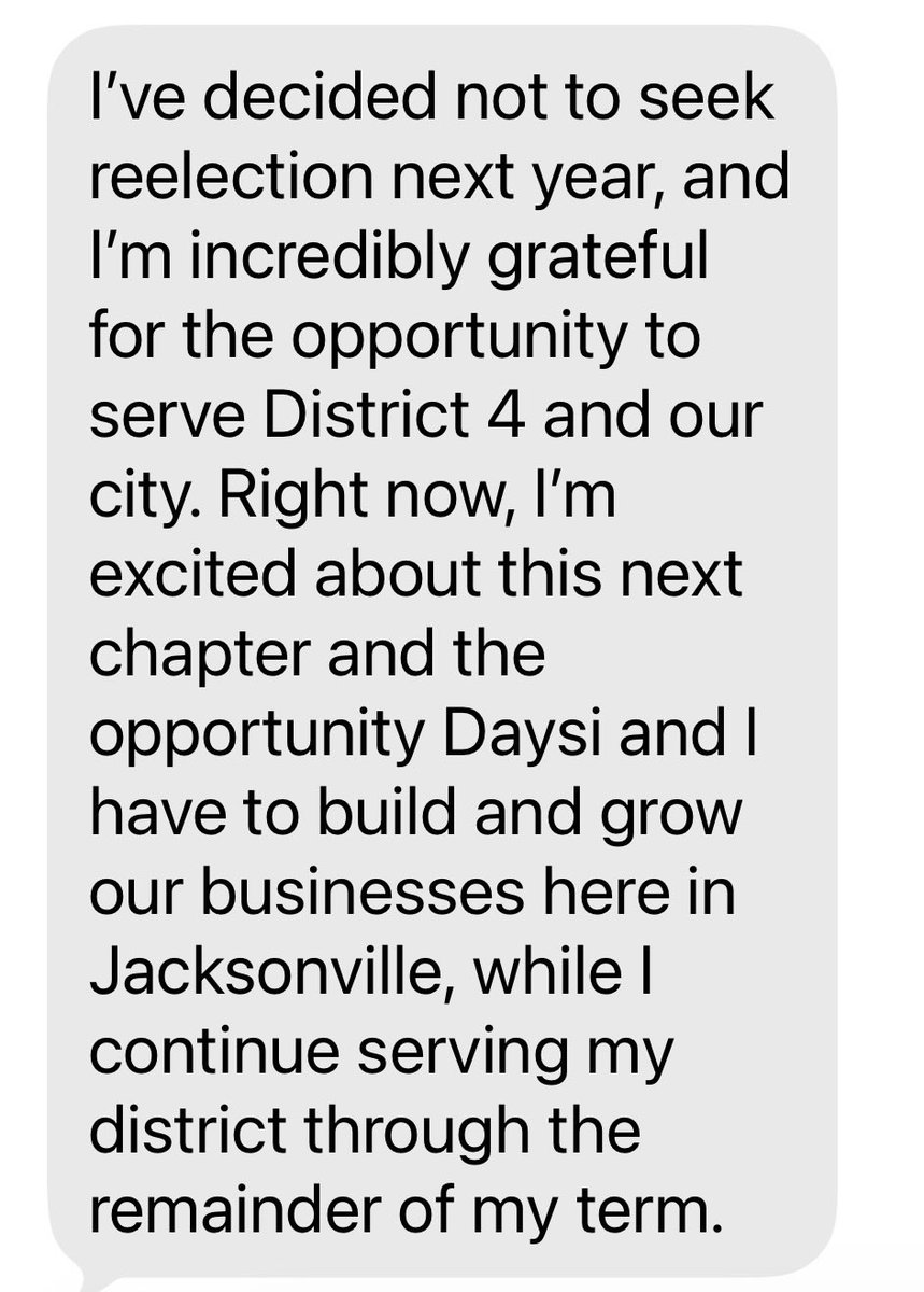 BenBeckernews's tweet photo. Just In: Kevin Carrico will not seek reelection. He is currently under a State Attorney’s Office criminal investigation tied to his “big favor” text message when he attempted to replace a JEA board member with his former boss as the Boys &amp; Girls Clubs. Carrico left BGC last week https://t.co/Q9C8Og3yby