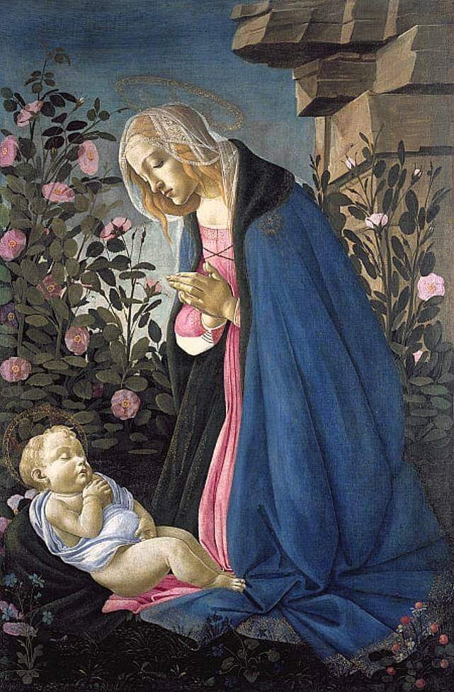 RamellaUgo's tweet photo. Sandro Botticelli Madonna in adorazione del Bambino opera più dettaglio vedere singolarmente. Museo Edimburgo https://t.co/B3WLASPuId