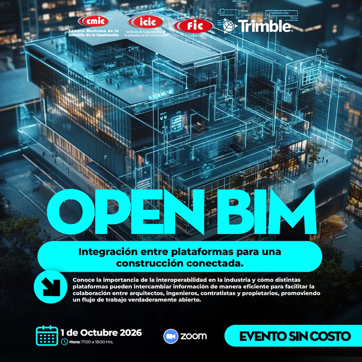 cmicdurango's tweet photo. La falta de interoperabilidad entre software es una de las principales causas de retrabajos, errores de coordinación y pérdida de información en proyectos #BIM.   

Descubre cómo #OpenBIM genera un flujo de información efectivo. 

Regístrate en el link: https://t.co/s8VgAHRKu0 https://t.co/BtmwUCW2zo