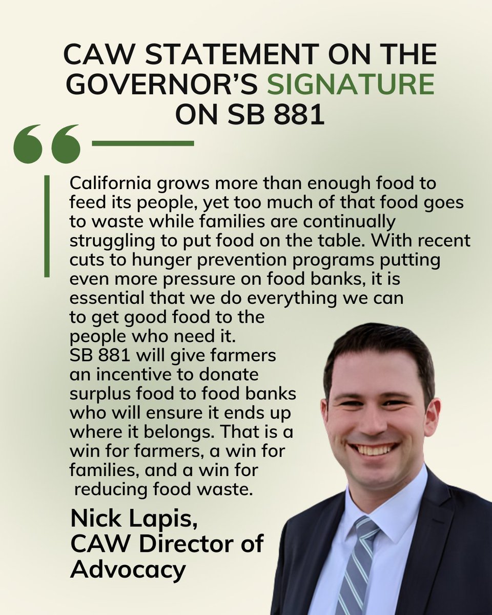 cawrecycles's tweet photo. Great news! @SenMcNerney  's SB 881 just got signed by the Governor! Thank you to the @CAFoodBanks  for co-sponsoring this legislation with us. https://t.co/QaehDThYub