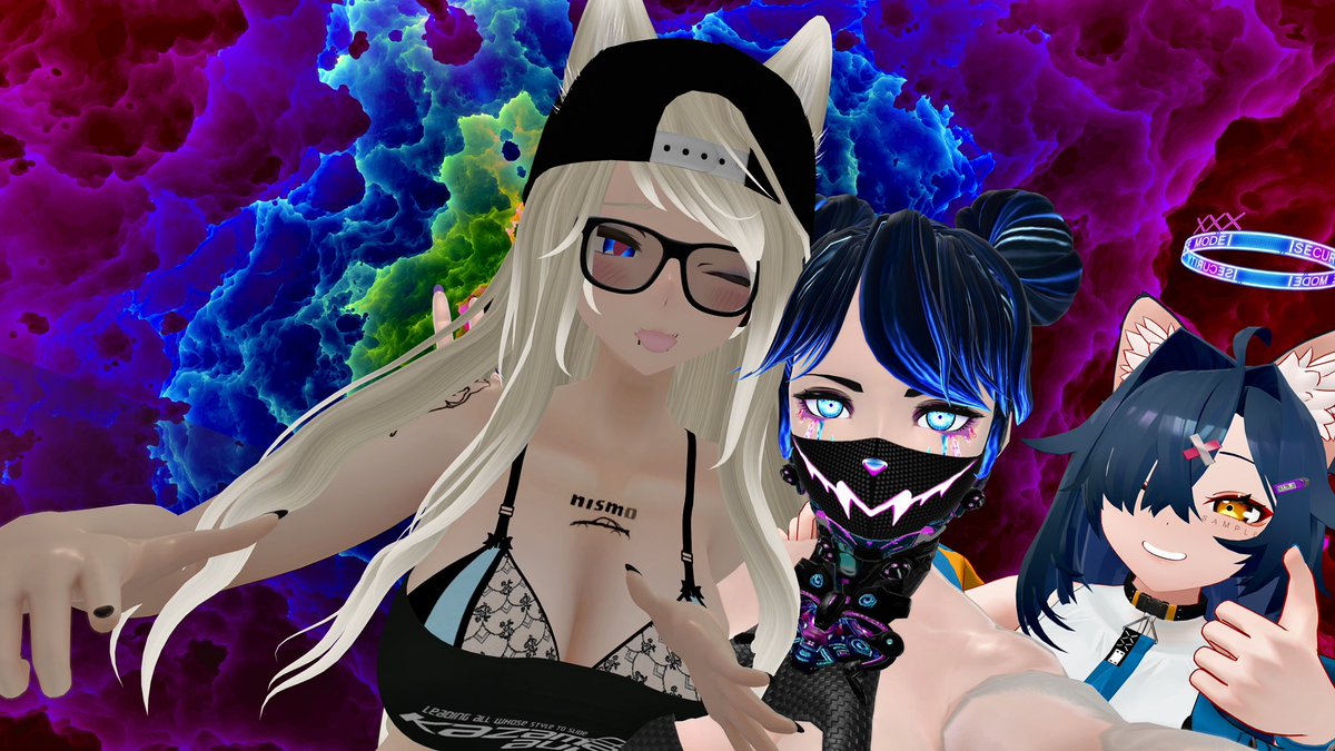 Trakso_VR's tweet photo. Having lot fun again in VRChat with @AirmanVr and @Reconhunt 😈💖 https://t.co/uTBM8U2Hqx