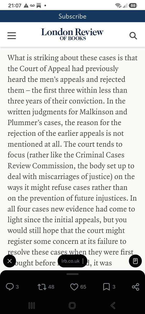 Barristerblog's tweet photo. Very good @MattFoot2 article on the Court of Appeal's grudging reluctance to rectify miscarriages of justice. Malkinson, Plummer, Sullivan ..... Will Letby be added to that list?  https://t.co/ify9Qax4eg https://t.co/NIsNKlYoZQ