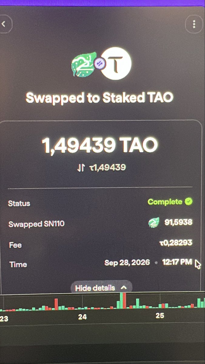lionkck's tweet photo. What happened to my $Tao ?
0,28 tao swapping fee? @green_compute_ 
This is almost 20% Fee ? https://t.co/9joPRC9xef