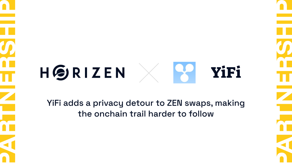 horizenglobal's tweet photo. @yifi_io put together a great breakdown of Horizen this week 👏

It's also worth going one layer deeper on what happens when you swap $ZEN on YiFi.

In plain terms: instead of trading directly from your wallet to the destination, YiFi adds a detour in the middle with possible two routes:

The first routes through a privacy-focused intermediary asset. That middle step carries real, mathematical privacy, meaning nobody can see the sender, the receiver, or the amount just by looking at the public record.

The second routes through a stablecoin – a token pegged to something like the US dollar. This route moves faster and skips the price swings of the first option, but the privacy here comes from randomness, not math, so it makes tracking harder rather than mathematically impossible.

In both cases, YiFi never holds your funds directly. Each step of the swap runs through partner exchanges, not through YiFi itself. The whole point: break the easy, public trail connecting where your ZEN starts and where it ends up, not promise total invisibility.

That honesty matters, and it lines up with what Horizen builds toward: privacy people can actually verify, explained plainly rather than oversold.

Full mechanics, straight from the source: https://t.co/fF5pvGvhSz