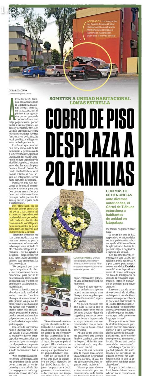georginaolsonj's tweet photo. ‼️ 20 Familias Desplazadas por Cobro de Piso en Unidad Lomas Estrella Iztapalapa. vecinos viven aterrorizados por extorsionadores que cobran cuota por "no quemar coches" y "no hacerle nada" familias Aseguran que @FiscaliaCDMX y @SSC_CDMX no hacen nada 

https://t.co/JYf9LF0fWE https://t.co/sfNm97nAN4