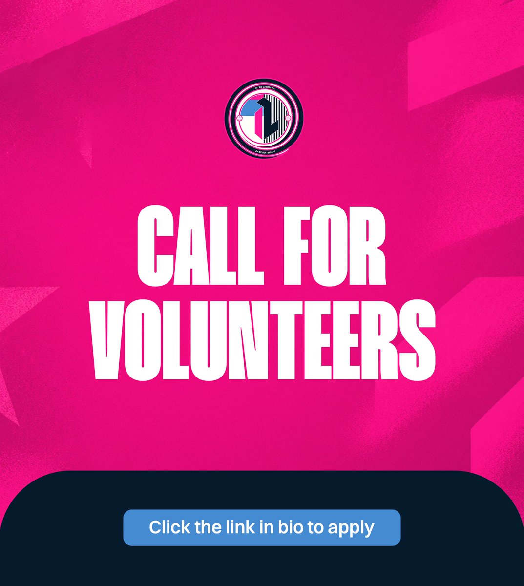 InterLagosFC's tweet photo. CALL FOR VOLUNTEERS!๐ข
This is your opportunity to be a part of the Inter Lagos team๐
Register via the link in our bio ๐ https://t.co/7hk4vvJk0b