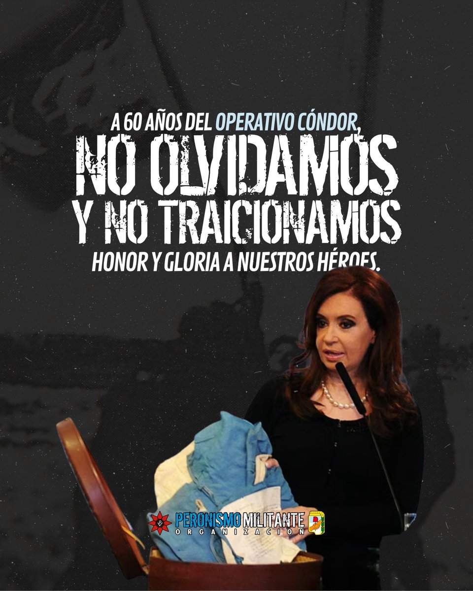 Peronismo_PM's tweet photo. A 60 años del Operativo Cóndor

 En plena dictadura de Onganía, un grupo de jovenes militantes de la JP, tomaron un avión de Aerolíneas Argentinas y lo desviaron hacia las Malvinas, donde izaron nuestra bandera.

NO OLVIDAMOS y NO TRAICIONAMOS. HONOR Y GLORIA A NUESTROS HÉROES. https://t.co/gTVMFN9Geb
