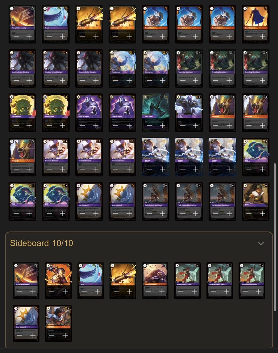 RandyyyTCG's tweet photo. Best of Sivir with Midrange Hidden Sivir at LA RQ

Flying back to Shanghai now so ask me anything in comments I’ll reply once I land

Thanks to everyone for their messages and support

Special thanks to Willowed for the early concept of the deck https://t.co/mCG92bRddz