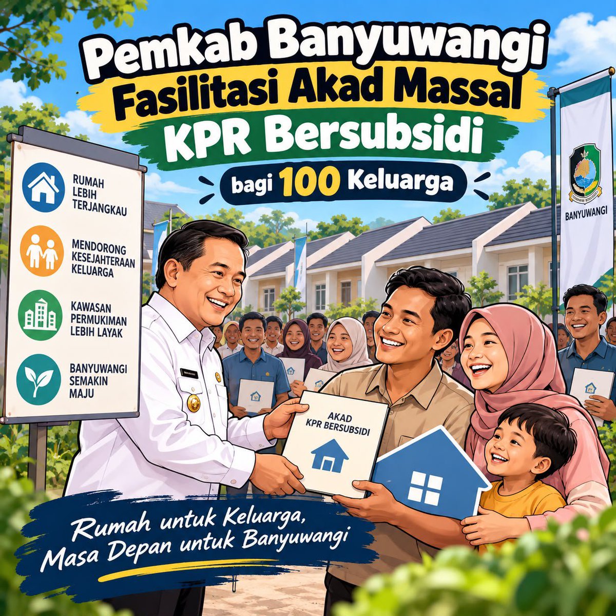 jivwong's tweet photo. Wujud kepedulian nyata Banyuwangi hadir lewat program perumahan subsidi ini #Program3JutaRumah https://t.co/3JSF1MuNkE
