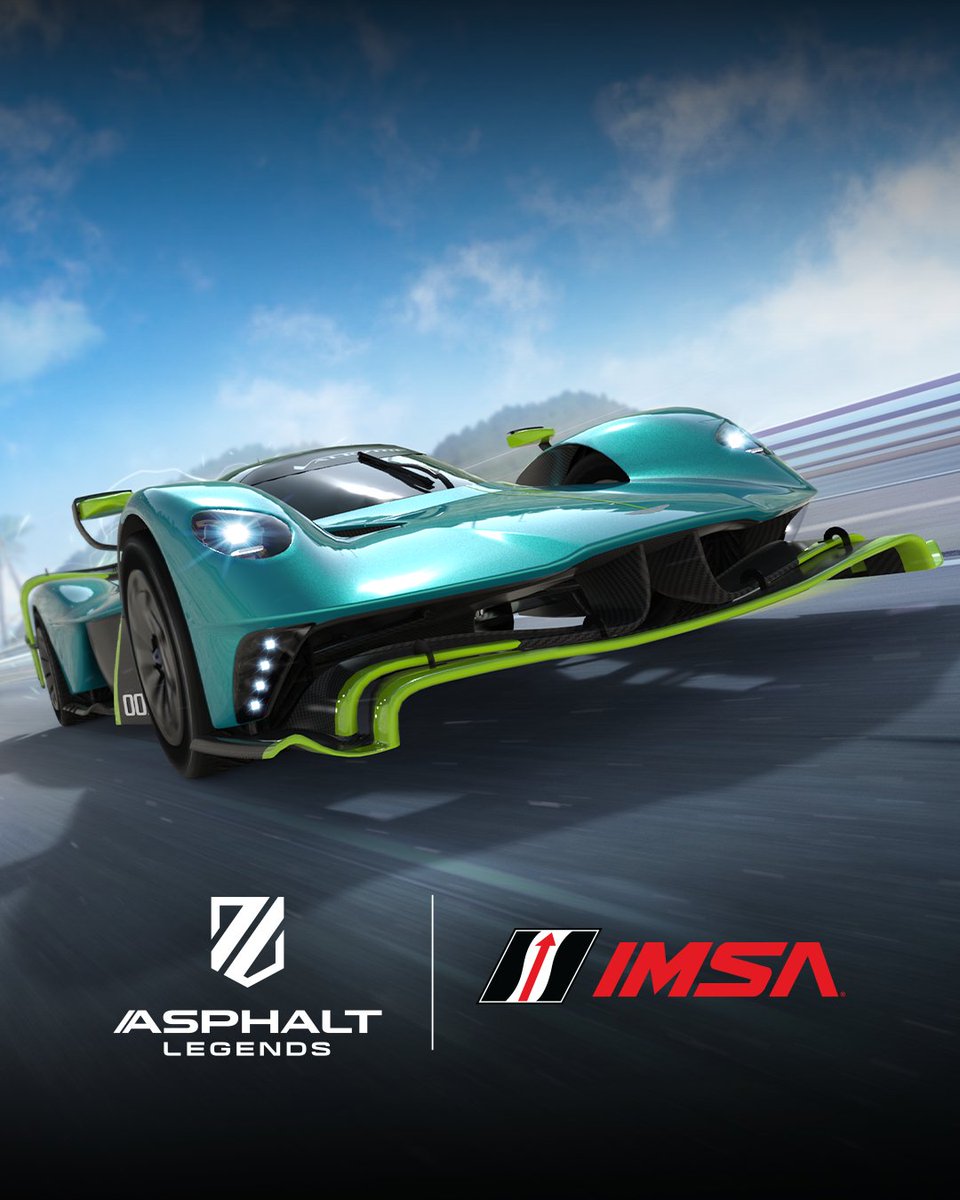 IMSA's tweet photo. Asphalt Legends and IMSA invite you to participate in the IMSA Endurance Mode Spotlight event for a chance to win a VIP trip to the 24 Hours of Daytona, in January 2027. Just two steps: Play the first four stages of the event, and register on the web form located in @asphalt  games bio!