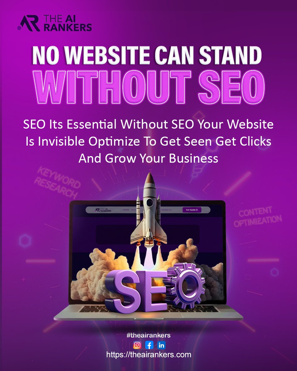 YettaSewesa6b's tweet photo. No website can thrive without SEO. Even the best sites stay invisible, resulting in low traffic, missed leads, and lost revenue. AI Rankers use AI-driven strategies to boost visibility, rank faster, and drive long-term growth. https://t.co/Px8LtFkRWm