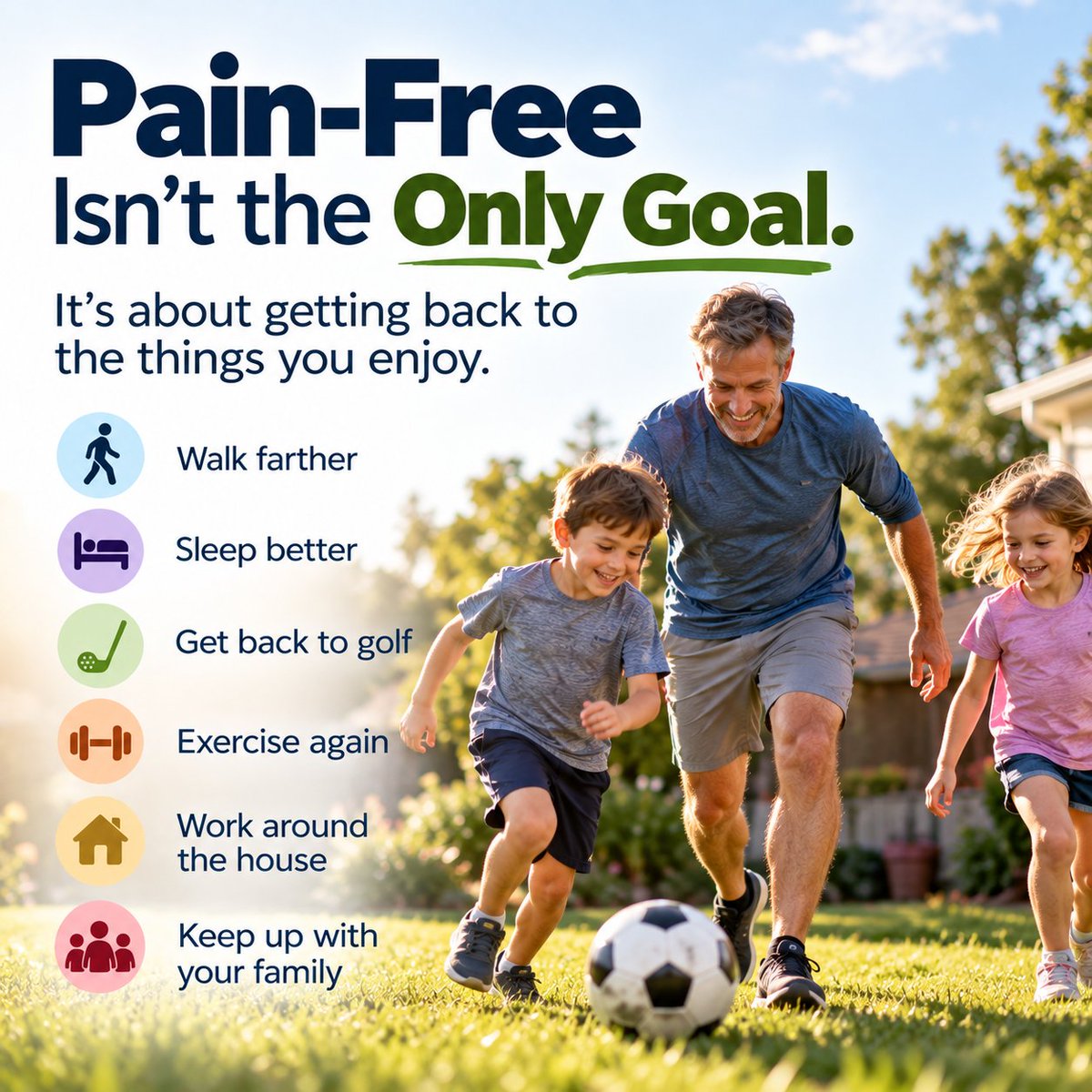 CRPainFree's tweet photo. 🎯 Pain-Free Isn’t the Only Goal

When you're dealing with pain, it’s easy to focus only on the number on the pain scale.

But sometimes the better question is:

What are you able to do again?

🚶 Walk farther
😴 Sleep better
🏌️ Get back to golf
🏋️ Exercise again
🧑‍🌾 Work around the house
👨‍👩‍👧‍👦 Keep up with your family

Reducing pain is important—but improving mobility, strength, function, and quality of life matters too.

At Cedar Rapids Pain Associates, our goal is to help you get back to doing more of the things you enjoy.

📞 319-294-0094
🌐 https://t.co/aQtXm5r2Lx

✓ No referral needed
✓ Appointments in days, not weeks
✓ All major insurances accepted

#CedarRapidsPainAssociates #PainManagement #KeepMoving #HealthyLiving #CedarRapids