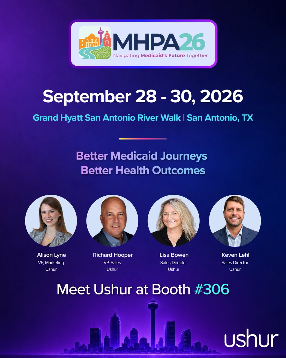 ushurInc's tweet photo. Visit Ushur at Booth #306 at #MHPA26 to see how AI Agents help health plans personalize support, reduce manual outreach, and improve digital + voice member journeys. Meet with our team: https://t.co/pmtgnCm91l #AIAgents #Medicaid #HealthTech #medicaidredetermination #digitalcare https://t.co/HTCC4ZQaKv
