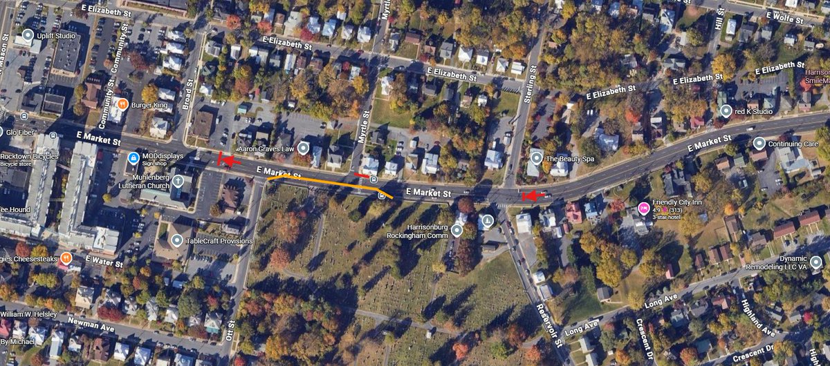 HarrisonburgVA's tweet photo. A section of East Market Street will see a lane reduction on Tuesday, September 29, from approximately 7 a.m. to 4 p.m. to accommodate nearby fire hydrant work. Lanes will be reduced to one in each direction from Reservoir Street/Sterling Street to Broad Street... https://t.co/j5mHNeuxLz
