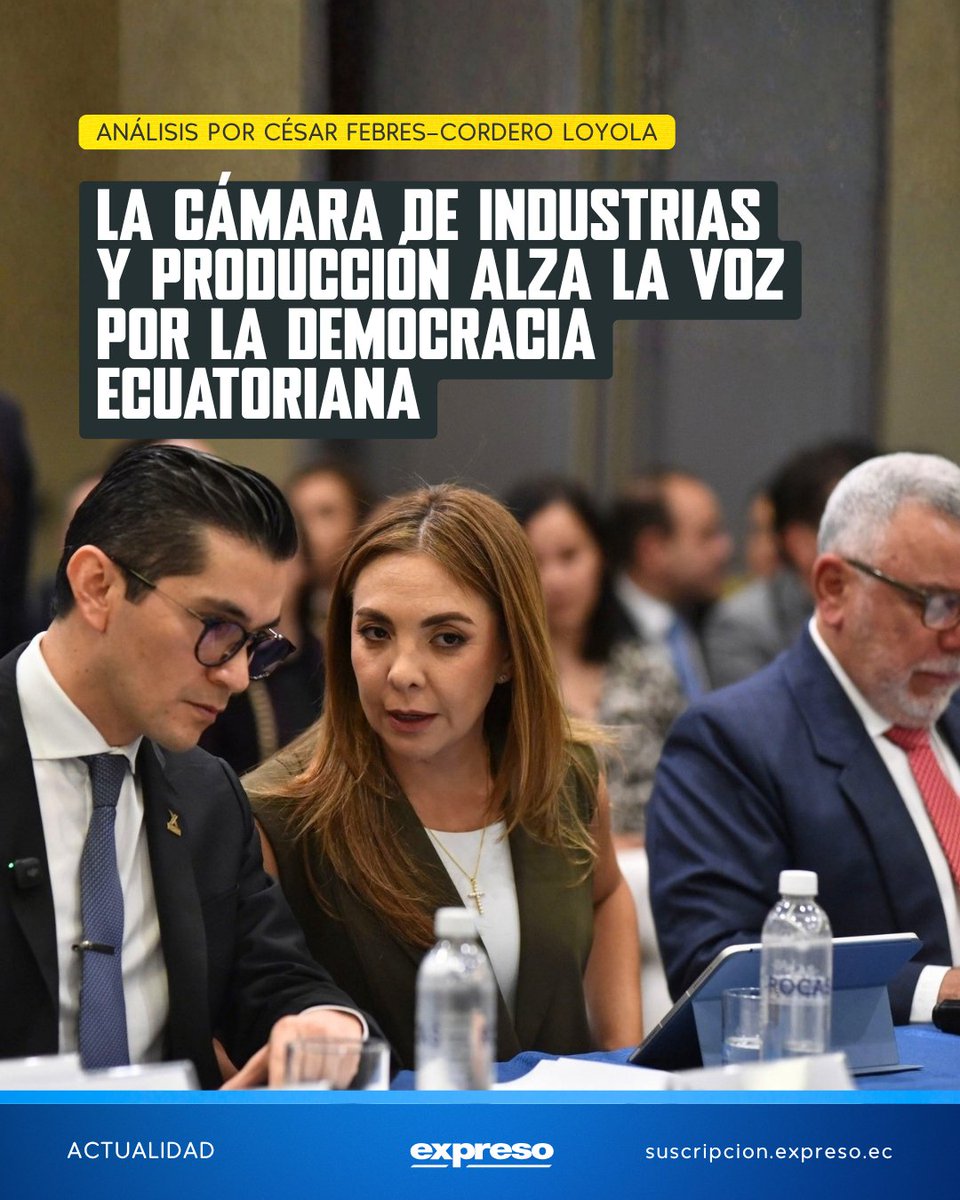 Expresoec's tweet photo. María Paz Jervis alzó la voz y sacudió al sector empresarial: habló de “miedo” y silencio frente a temas que afectan a la democracia. Cuatro días después, dejó la Presidencia Ejecutiva de la CIP.

¿Qué reveló su discurso sobre las tensiones dentro del empresariado ecuatoriano? El análisis, en EXPRESO 👇
https://t.co/FaaUDgTnxc