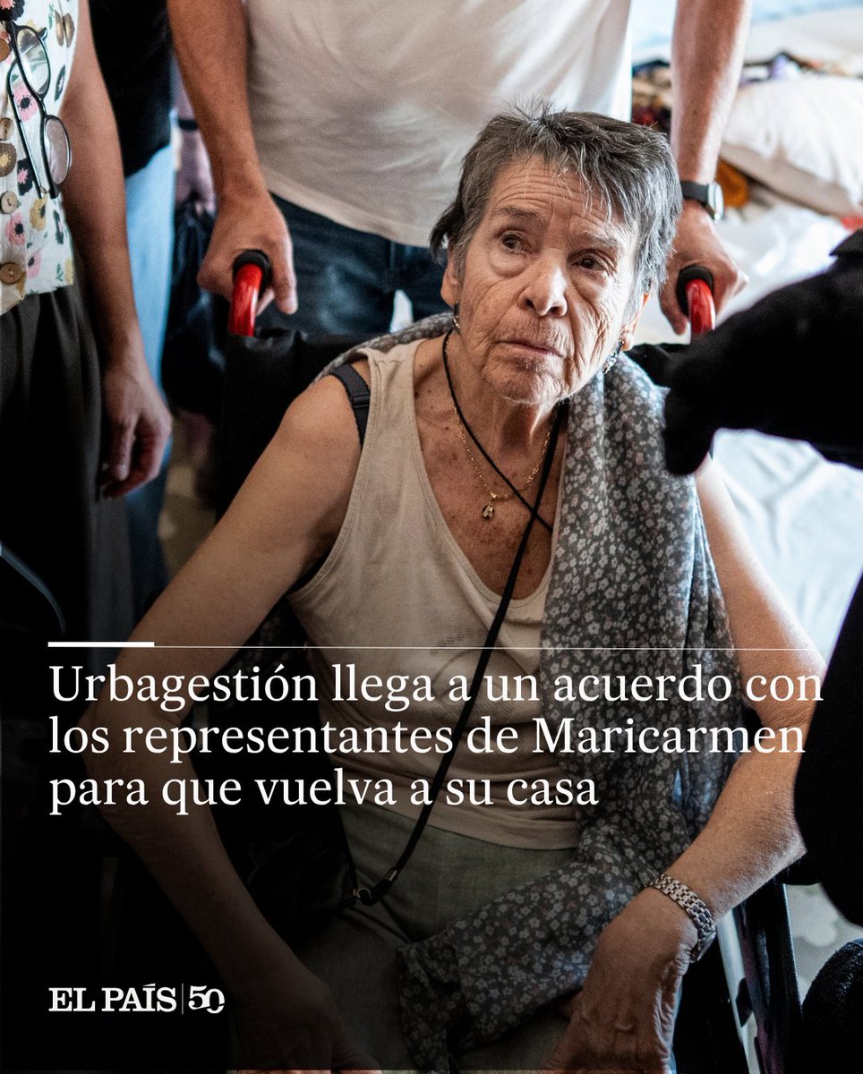 el_pais's tweet photo. 🔴 ACTUALIZACIÓN | Urbagestión llega a un acuerdo con los representantes de Maricarmen para que vuelva a su casa.

📌 Lee aquí la noticia 🔗  https://t.co/DIYvaTXwba https://t.co/m4RKUSXCRt