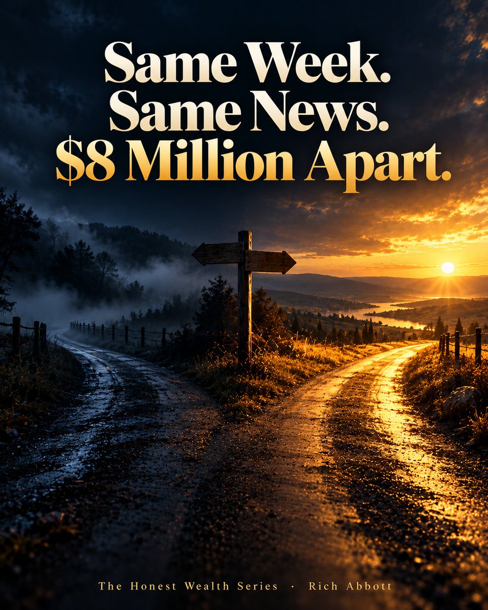 RichAbbottMedia's tweet photo. In May 2011, a school custodian and I heard about the same opportunity the same week.

He made about $8 million.

I made a mistake I'll be paying for the rest of my life.

Here's what separated us (it wasn't brains or money): 🧵 https://t.co/aTqOR7ZqFv
