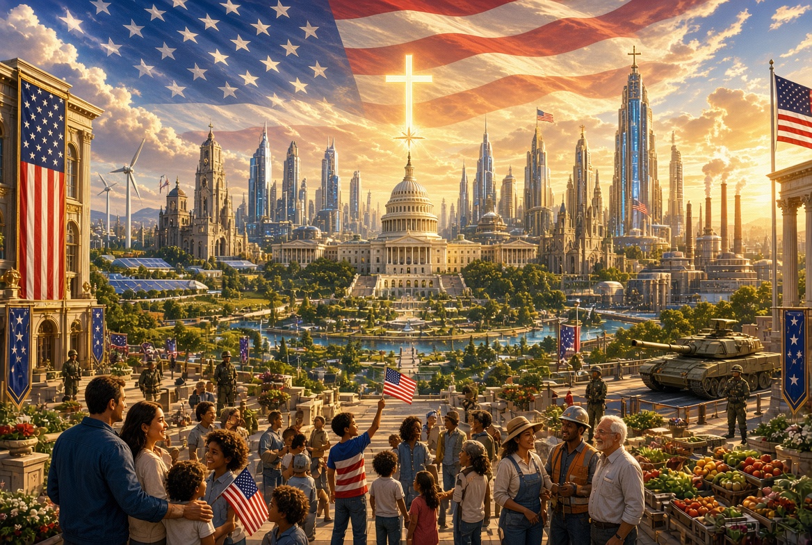 Drago4026824567's tweet photo. "Create an image of what America would look like if I was in charge" https://t.co/v7yVIaPqMi