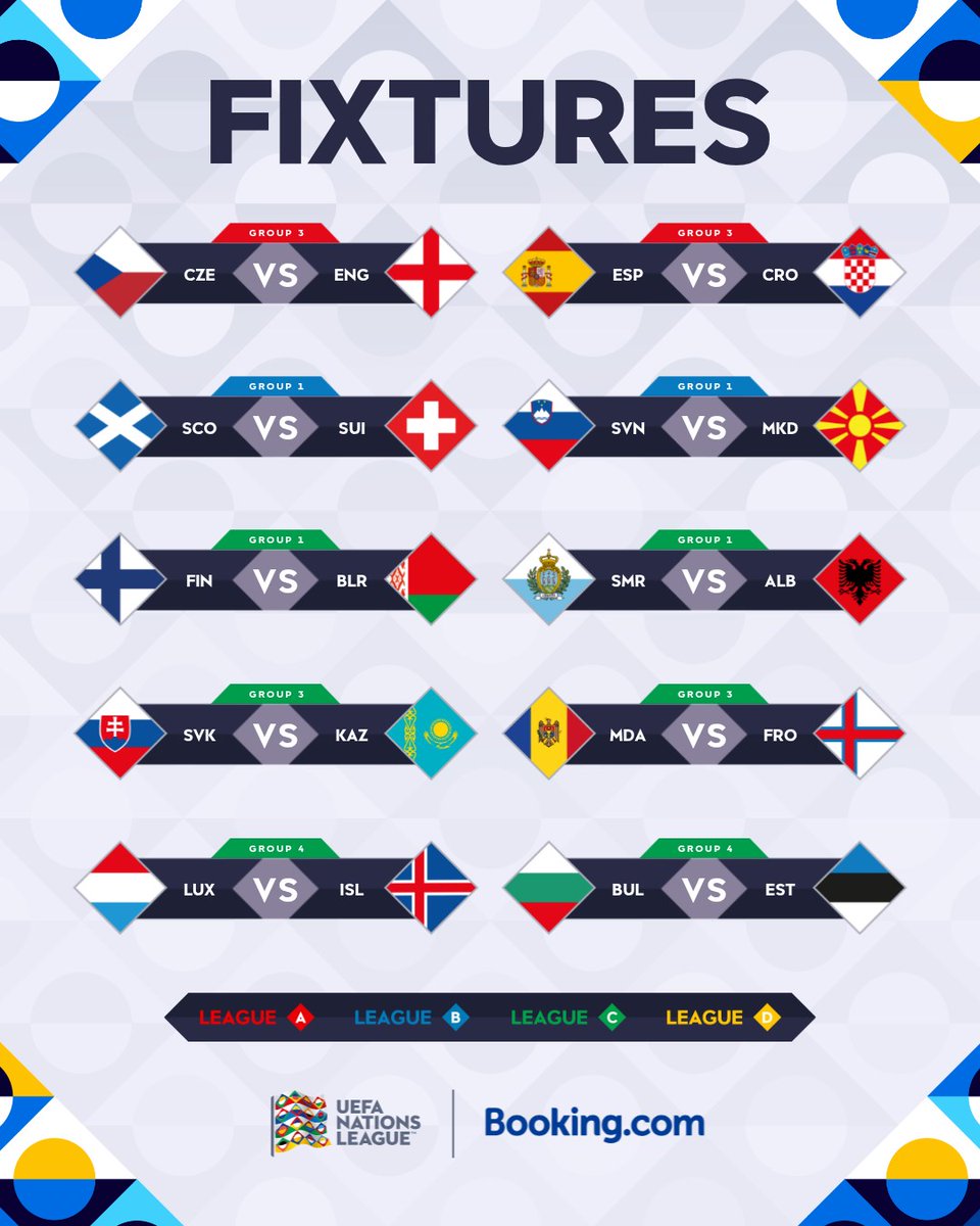 UEFAEURO's tweet photo. A big day of action 😮‍💨

#UNLFixtures | @bookingcom https://t.co/RvnC5XaiUK