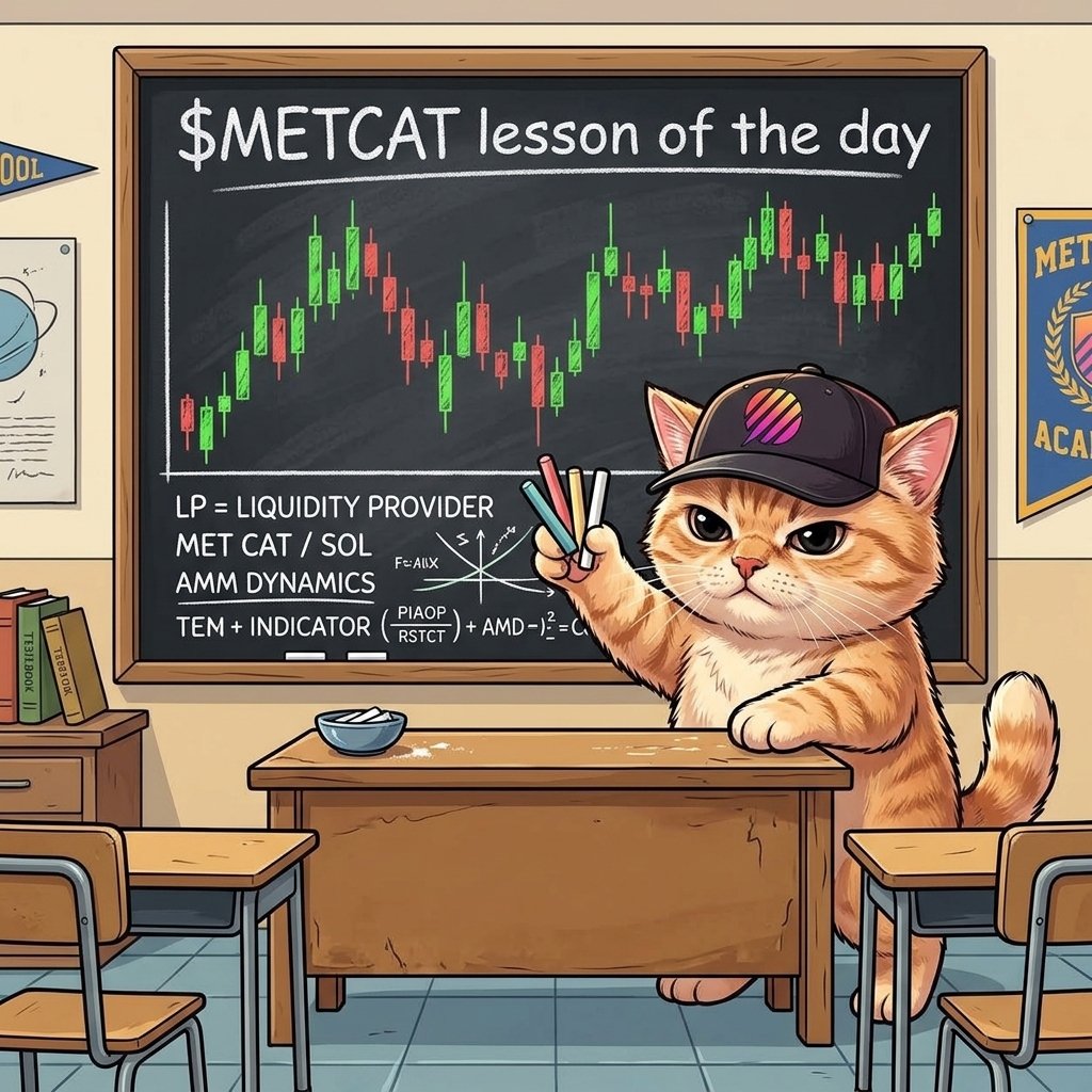 TheMeteoraCat's tweet photo. Today’s $METCAT LP Lesson of the Day on the @MeteoraAG Ecosystem!

On Meteora DLMM, your price range matters. A tighter range concentrates your liquidity, but if price moves outside it, that liquidity stops earning trading fees until price returns or you rebalance.

Check the pool, range, and risks before signing.

@crimexbt @MeteoraEco
