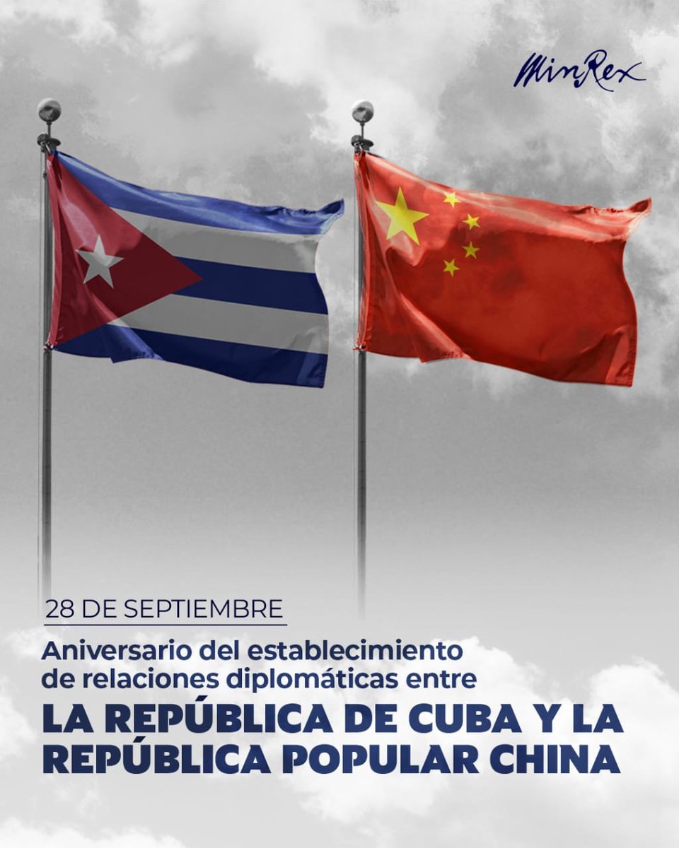AsambleaCuba's tweet photo. Esteban Lazo: «Una entrañable felicitación al pueblo, Partido, Asamblea Popular Nacional, y Gobierno de la hermana República Popular #China🇨🇳 en el aniversario 66 del establecimiento de relaciones diplomáticas.
Continuaremos fortaleciendo nuestros vínculos interparlamentarios» https://t.co/gFgZsCtkAr