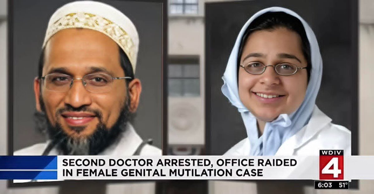 Emily232ngyam's tweet photo. 🚨JUST IN 2 Muslim doctors have been performing illegal surgeries on young girls in Minnesota as part of Shia Muslim religious practice.  Security camera footage, some taped phone conversations and the testimony from 2 very young girls who say they were taken to that clinic where they experienced unthinkable pain.  They were performing Female Genital Mutilation, it will be in that hearing when more will be presented about religion, culture, tradition versus federal law that prohibits the cutting of the genitals of young girls to keep them from being sexually active later in life. They do have a very strong religious belief. The doctors say the surgery was a Shia Muslim religious practice or rite of passage ritual.